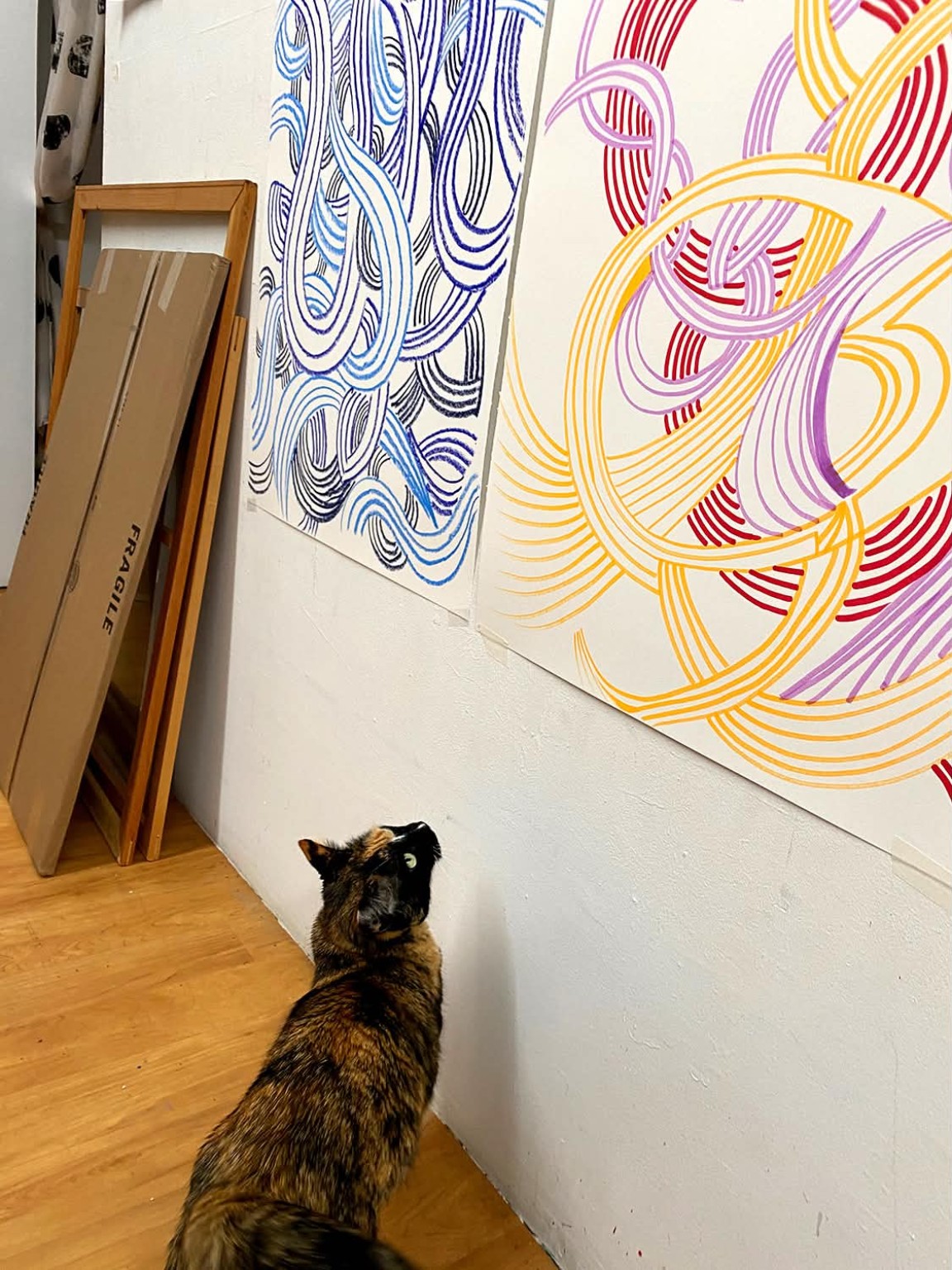 Natalia Koren artworks in studio
