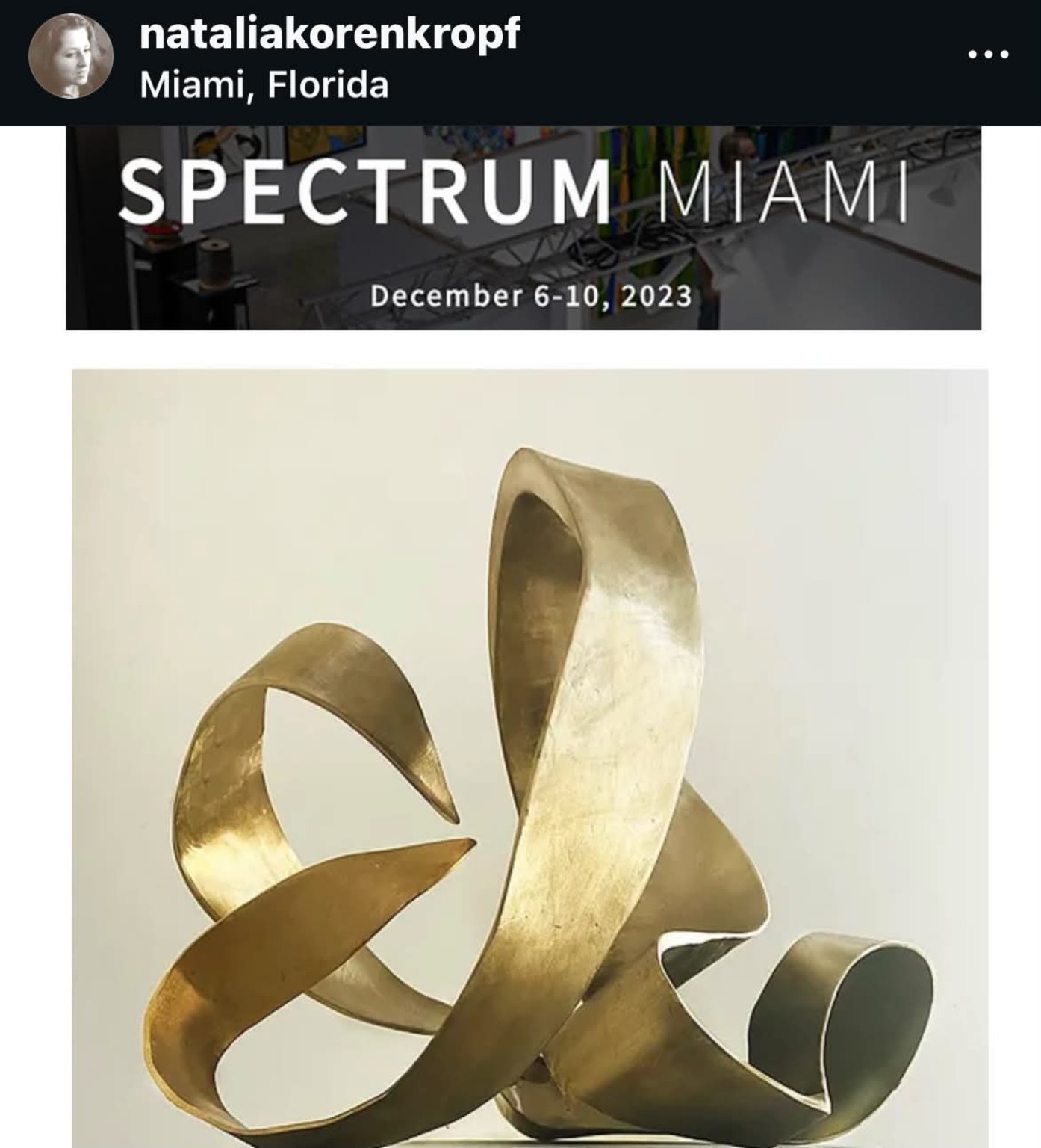 Natalia Koren sculpture at Spectrum Miami